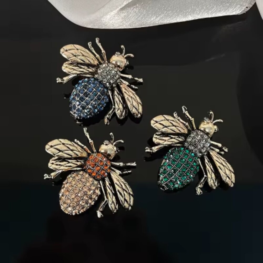 🍏50% OFF/3+...Rhinestone Bee Brooch